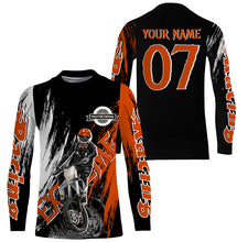 Load image into Gallery viewer, Personalized Motocross jersey kid men women upf30+ off-road orange shirt For biker motorcycle PDT422