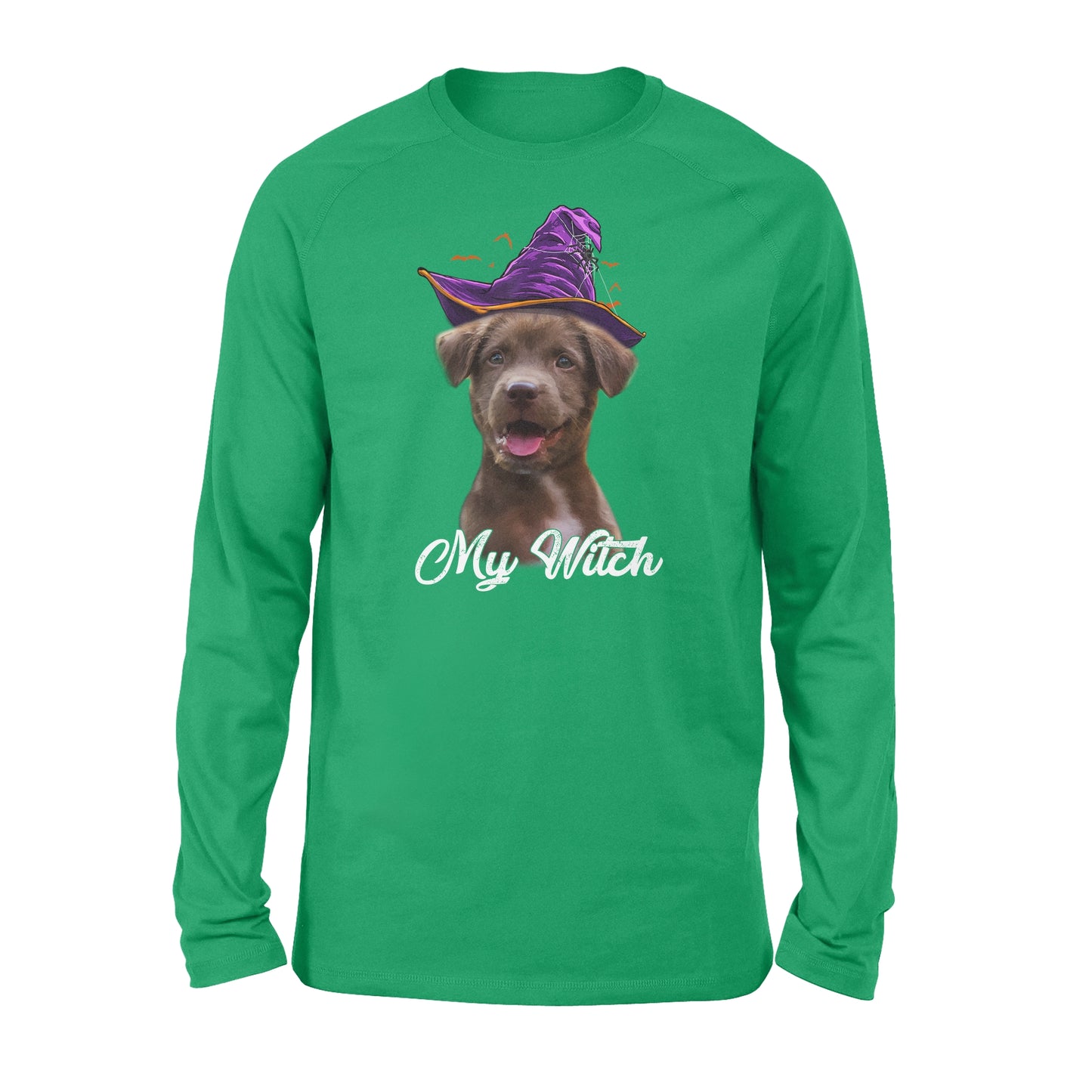 My dog is my witch - custom image for Halloween personalized gift - Standard Long Sleeve