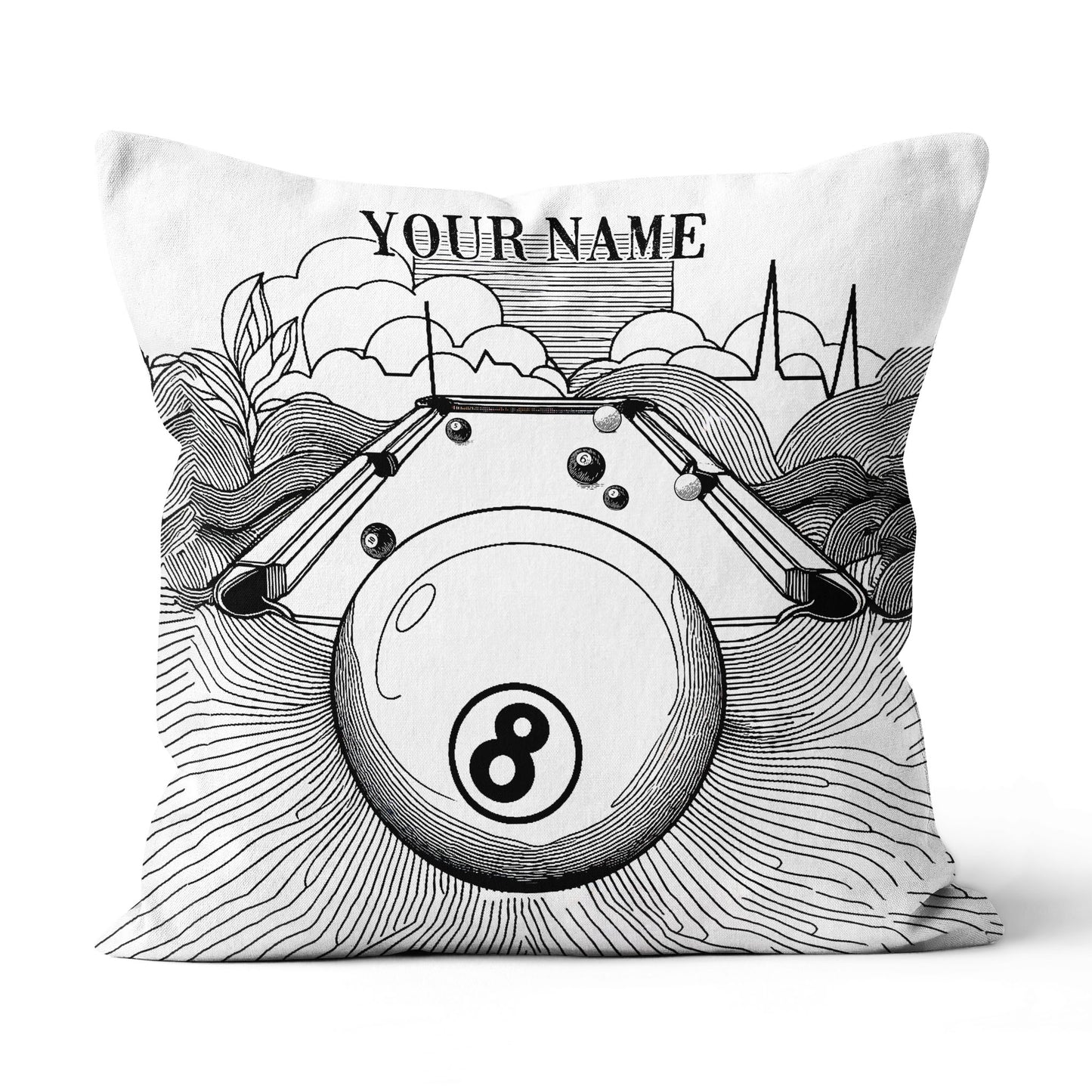 Funny 8 Ball Pool Billiards Games Custom White Pillows, Billiard Gifts TDM0820