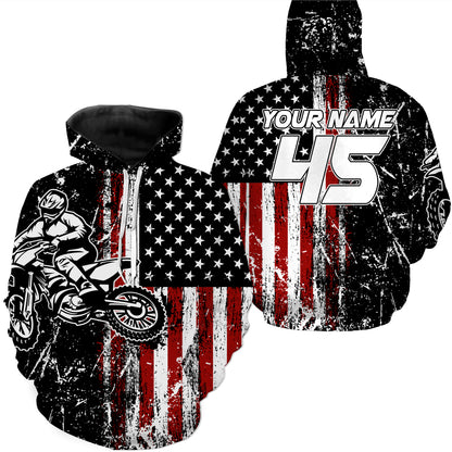 custom Dirt Bike jersey kid adult upf30+ American motocross off-road shirt motorcycle patriotic PDT436