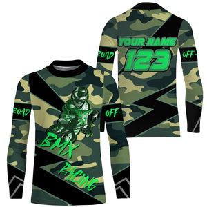 Gren BMX racing jersey UPF30+ Custom camouflage adult kid BMX shirt Extreme cycling bicycle gear| SLC56