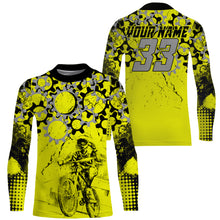 Load image into Gallery viewer, Personalized Yellow MTB jersey UPF30+ adult kid mountain bike shirt Enduro bicycle cycling racewear| SLC57