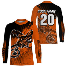 Load image into Gallery viewer, Motocross for kid men women jersey custom UPF30+ off-road dirt bike orange racing shirt racewear PDT108