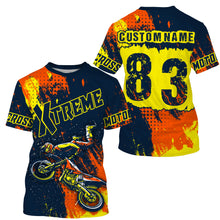 Load image into Gallery viewer, Personalized jersey adult kid yellow dirt bike shirt UV protective MX xtreme motorcycle PDT19