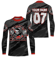 Load image into Gallery viewer, Motocross jersey black custom UPF30+ xtreme skull MX racing biker shirt motorcycle shirt PDT18