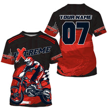 Load image into Gallery viewer, Personalized red UPF30+ Motocross riding jersey extreme MX racing dirt bike off-road motorcycle  PDT40