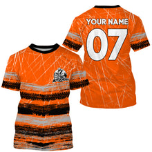 Load image into Gallery viewer, Custom motocross jersey orange tire track dirt bike UPF30+ kids men women motorcycle off-road NMS1032