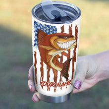 Load image into Gallery viewer, 1pc funny Redfish fishing American flag ChipteeAmz&#39;s art Custom Stainless Steel Tumbler Cup AT063