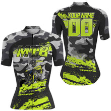 Load image into Gallery viewer, Custom Mens Womens MTB Cycling Jersey Mountain Bike Green Camo Bicycling Downhill Rider Racing Shirt| NMS818