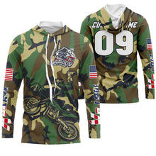 Load image into Gallery viewer, Men women kid camo MX custom UV protective youth motocross jersey extreme dirt bike racing shirt PDT67