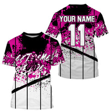 Load image into Gallery viewer, Custom Motocross jersey kid&amp;adult MotoX extreme dirt road UV protective pink dirt bike shirt PDT369