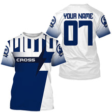 Load image into Gallery viewer, Custom motocross jersey blue UPF30+ men women kid dirt bike racing offroad motorcycle long sleeve NMS1000