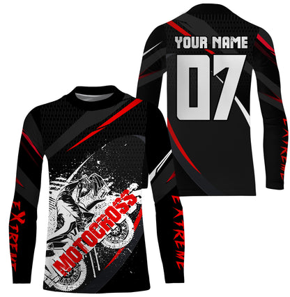 Personalized Extreme Motocross jersey UPF30+ kid adult biker dirt bike racing long sleeves NMS1104