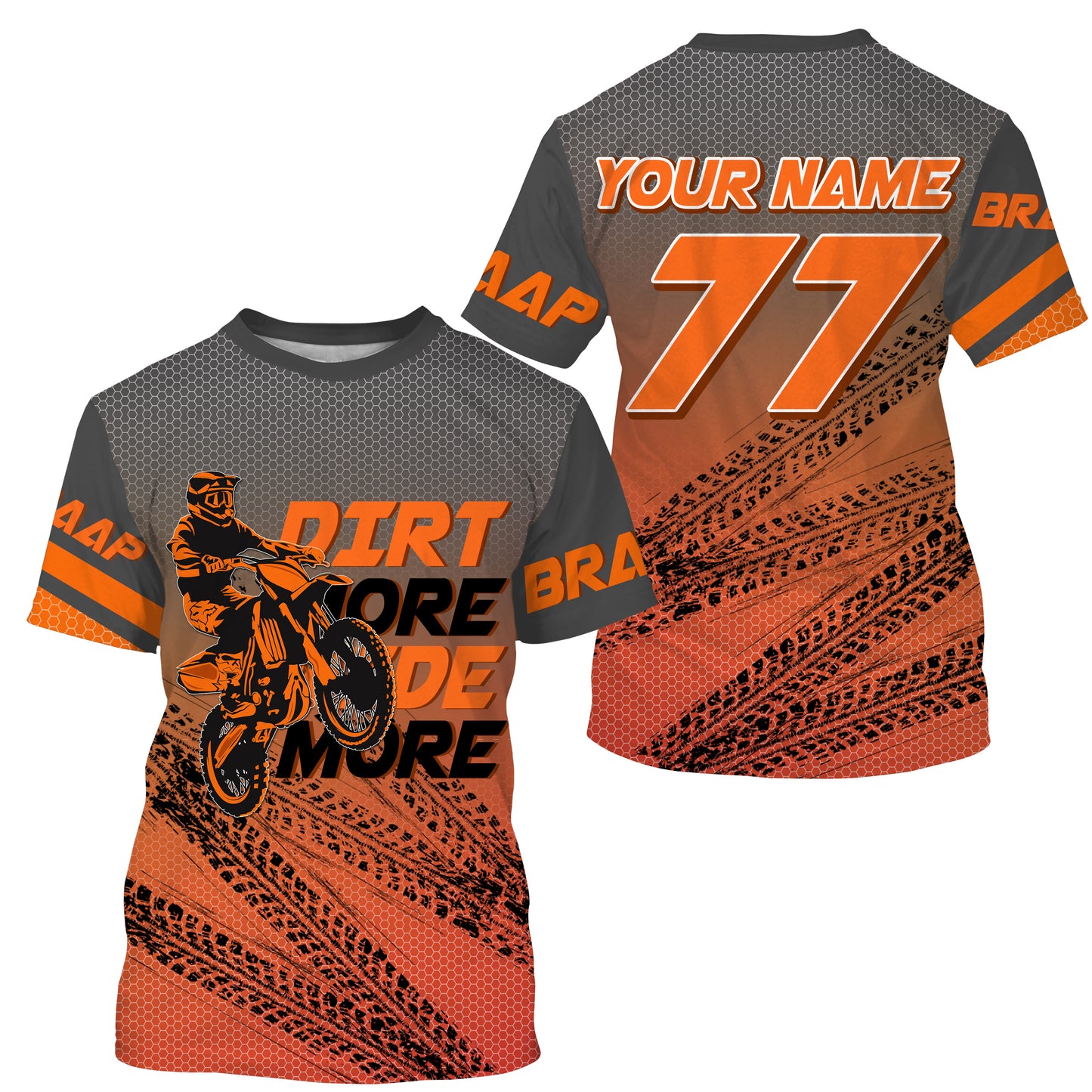Kid&Adult custom orange Motocross jersey UV protective dirt bike MX racing Dirt More Ride More| NMS902