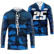 Load image into Gallery viewer, Custom motocross jersey blue muscle UPF30+ kid men women MX racing dirt bike off-road motorcycle NMS991