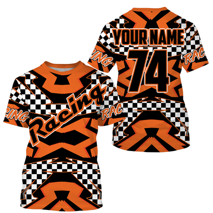 Kid&adult Motocross custom jersey dirt bike shirt UV protective racing flag off-Road motorcycle PDT15