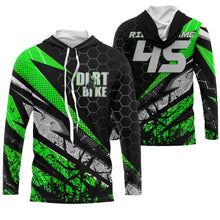 Load image into Gallery viewer, Customizable Motocross jersey for kid men women UPF30+ off-road dirt bike green MX racing shirt PDT109