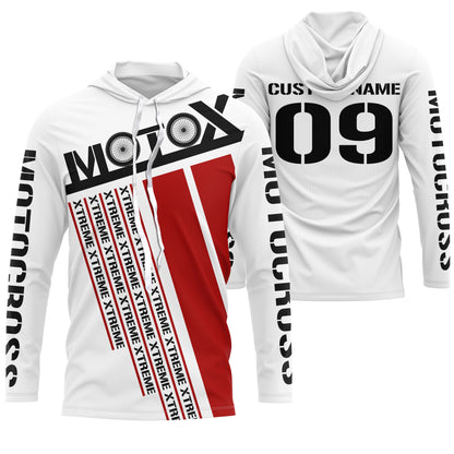 Kid men women Motocross racing jersey dirt bike custom red white shirt UPF30+ extreme racewear PDT90
