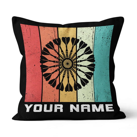 Multicolor Retro Darts Pillow Personalized Darts Gifts For Dart Player LDT1101