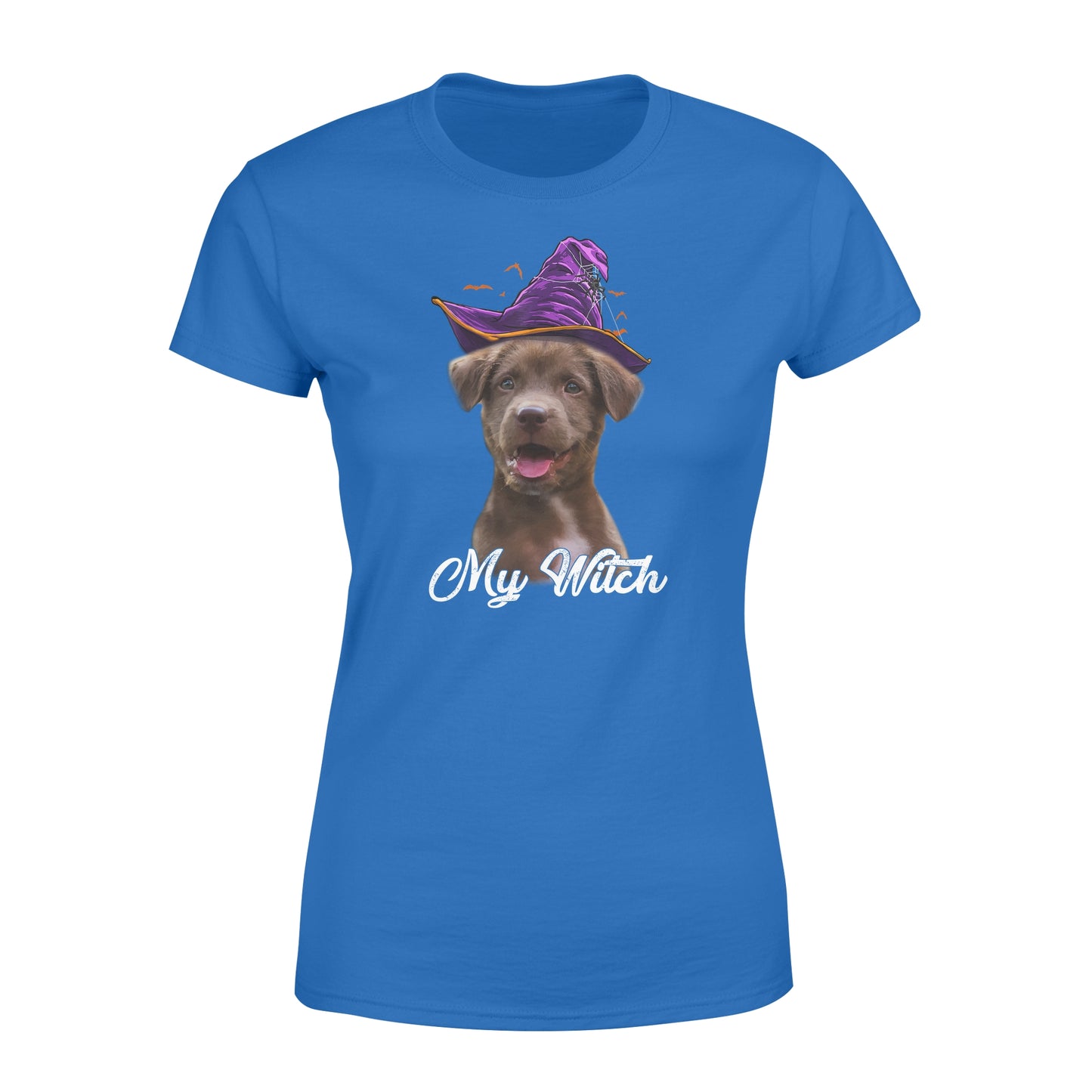 My dog is my witch - custom image for Halloween personalized gift - Standard Women's T-shirt