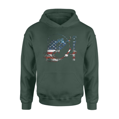 US Bass Fishing American Flag Custom name Hoodie D02 NQS1248