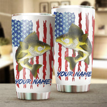 Load image into Gallery viewer, 1pc Walleye fishing American flag angry Walleye ChipteeAmz's art Custom Stainless Steel Tumbler Cup AT059
