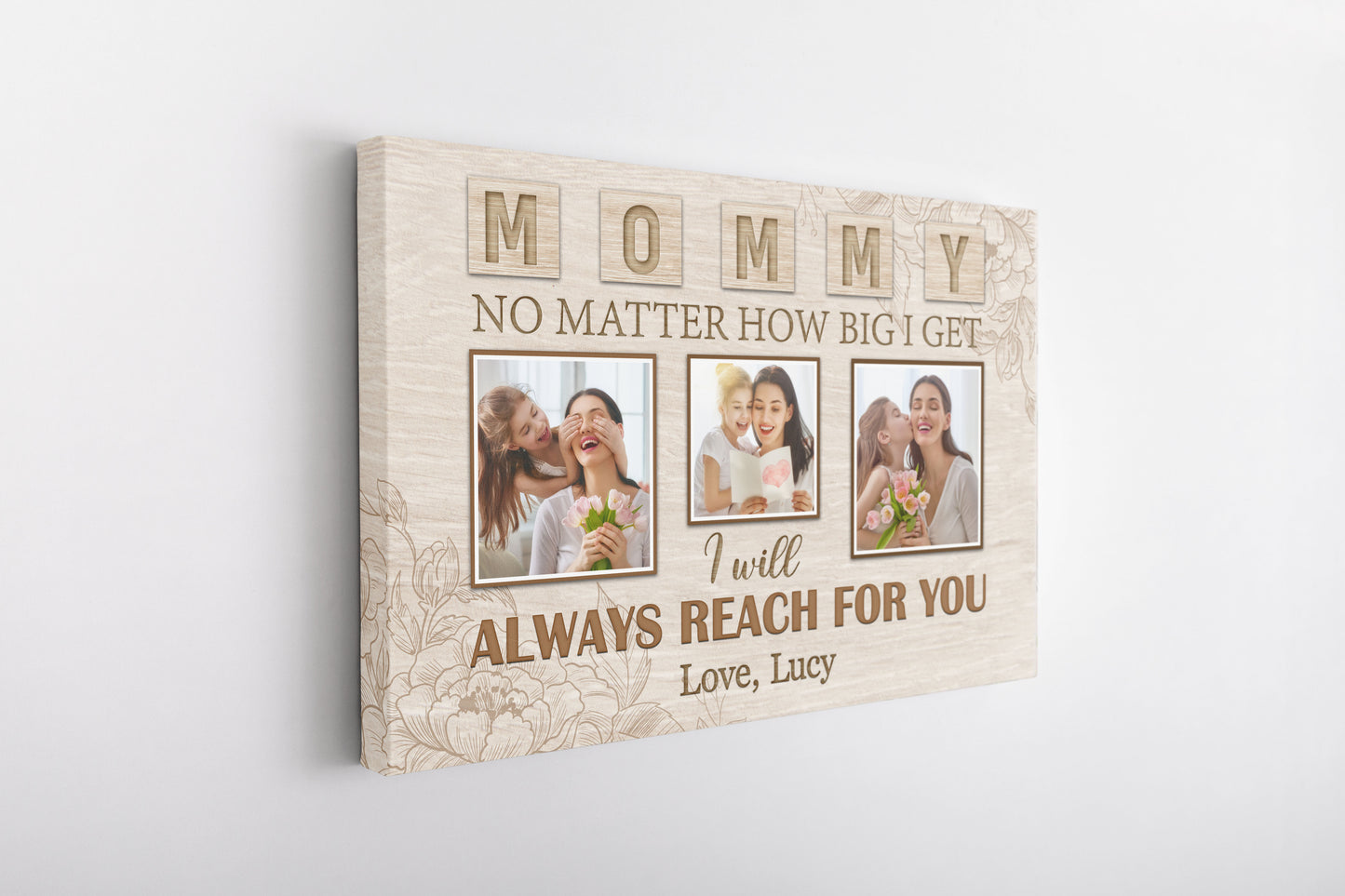 Personalized Mom Canvas-Mommy Photo Collage Mother's Day Canvas Gift, I Love You Mom Birthday Christmas| N2456