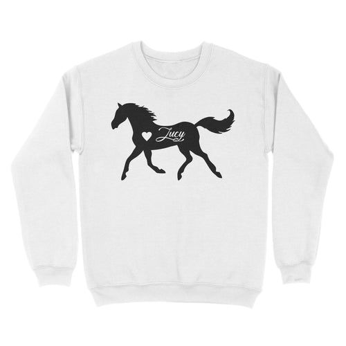 Customized name horse gifts for girls, Gift For Horse Owner, Horse Trainer Gift, Horse Lover Gift, Cowgirl, Riding Tee D06 NQS2682 - Standard Crew Neck Sweatshirt