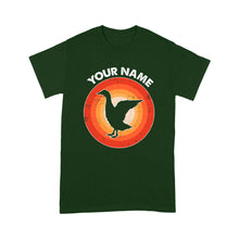 Load image into Gallery viewer, Goose Retro Vintage Sunset Custom Name Shirt, Goose Hunting Shirt, Personalized Gift for Goose Bird Lover Standard T-shirt FSD2347D08