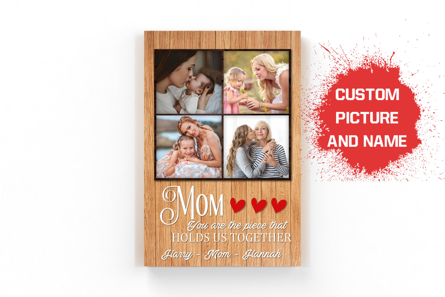 Personalized Mom Canvas| Mom You Hold Us Together| Mother's Day Gift, Gift for Mom, Gift for Mother, Mom Birthday JC223