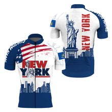 Load image into Gallery viewer, New York Men cycling jersey UPF50+ NYC bike shirt with 3 pockets Custom name USA cycling gear| SLC130