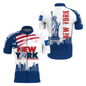 New York Men cycling jersey UPF50+ NYC bike shirt with 3 pockets Custom name USA cycling gear| SLC130