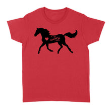 Load image into Gallery viewer, Customized name horse gifts for girls, Gift For Horse Owner, Horse Trainer Gift, Horse Lover Gift, Cowgirl, Riding Tee D06 NQS2682 - Standard Women's T-shirt