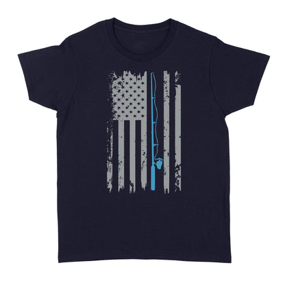 American flag fishing shirt vintage fishing - Standard Women's T-shirt