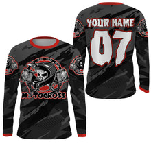Load image into Gallery viewer, Motocross jersey black custom UPF30+ xtreme skull MX racing biker shirt motorcycle shirt PDT18