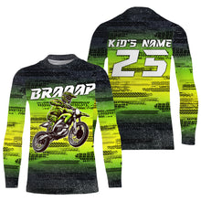 Load image into Gallery viewer, Custom dirt bike jersey youth kid adult UPF30+ MX racing green Motocross off-road shirt motorcycle PDT112