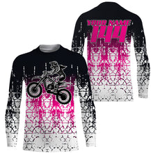 Load image into Gallery viewer, Adult&amp;Kid custom Motocross jersey UPF30+ MX racing biker girl womens off-road dirt bike racewear| NMS925