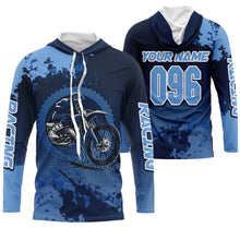Load image into Gallery viewer, Custom Motocross racing jersey UV protective blue dirt bike for youth men women motorcycle shirt PDT25