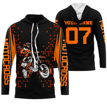 Load image into Gallery viewer, Girls women personalized motocross jersey UPF30+ orange dirt bike racing off-road motorcycle riders NMS982