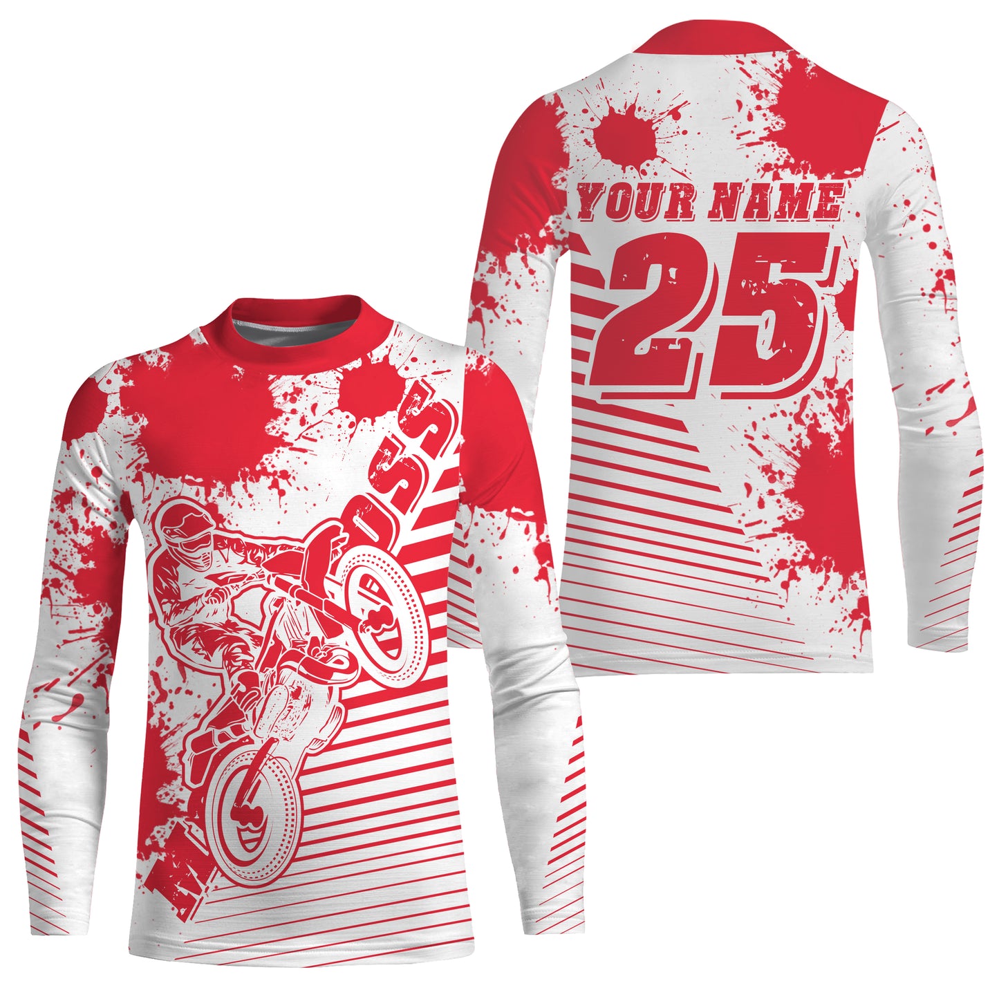 Kids men women jersey for MX custom UPF30+ red off-road Motocross racing shirt dirt bike racewear PDT107
