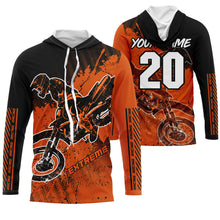 Load image into Gallery viewer, Motocross for kid men women jersey custom UPF30+ off-road dirt bike orange racing shirt racewear PDT108