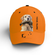 Load image into Gallery viewer, Ruffed Grouse Hunting Dog Blaze Orange Custom Name Hat for Men, Choose hunting dog breeds FSD3991