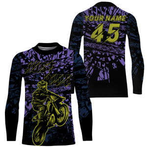 Purple personalized dirt bike jersey adult&kid UV protective off-road Just Ride motorcycle shirt PDT02