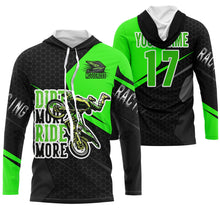 Load image into Gallery viewer, MX custom green adult&amp;kid jersey UPF30+ Dirt More Ride More biker off-road motorcycle racewear PDT51