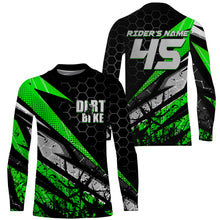 Load image into Gallery viewer, Customizable Motocross jersey for kid men women UPF30+ off-road dirt bike green MX racing shirt PDT109