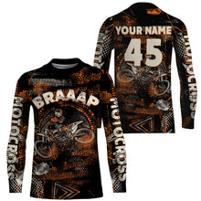 Load image into Gallery viewer, Dirt bike custom youth kid adult MX jersey UPF30+ motocross orange off-road motorcycle riding PDT61