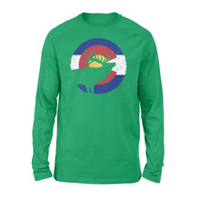 Load image into Gallery viewer, Colorado Elk Hunting long sleeve shirts,  CO State Flag Hunter long sleeve - NQSD232