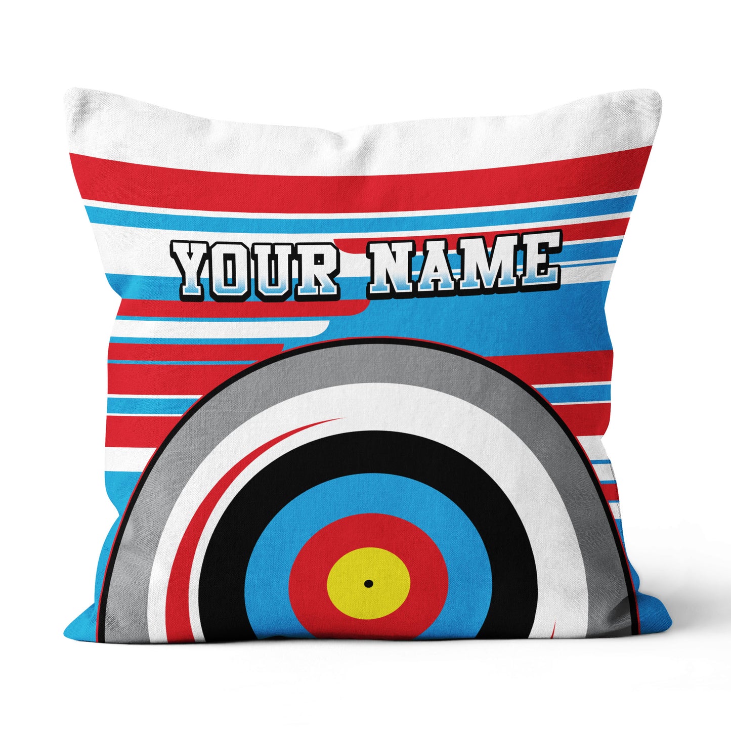 Personalized Archery 3d Target Pillow Custom Name Colorful Throw Pillows TDM0799