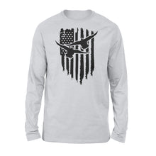 Load image into Gallery viewer, Duck Hunting American Flag Clothes, Shirt for Hunting NQS121 - Standard Long Sleeve