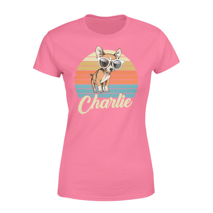 Custom name awesome Chihuahua 1970s vintage retro personalized gift - Standard Women's T-shirt